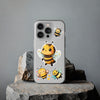 Cute Bee Stickers Clear Case, Flexi iPhone Cases. Soft iPhone case. Compatible with many of iPhone Models. Please See our iPhone model selection list.