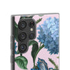 Blue Floral Pattern Flexi Samsung phone Case. Soft phone Case. Compatible with many of Samsung Models. Please See our Samsung model selection list.