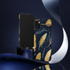 Gold Teal Feathers Tough iPhone Case, Compatible with many of iPhone Models. Please See our iPhone model selection list.