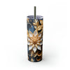 3D Flower Tumbler. Come with Straw, 20oz. Stainless Steel. Double Wall Insulation.