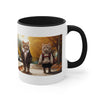 Cats are waiting for school bus Mug, coffee mug, Tea mug.