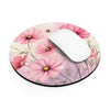 Watercolor Pink Cosmos Flowers Round Mouse Pad.