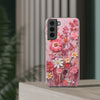 3D Looking Pressed Wildflowers Flexi Samsung phone Case. Soft phone Case. Compatible with many of Samsung Models. Please See our Samsung model selection list.