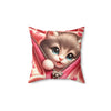 3D Zipper Kitten Throw Pillow.