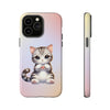 American Shorthair Cat Giving Heart Tough iPhone Case. Cat Lover Phone Case. Compatible with many of iPhone Models. Please See our iPhone model selection list.