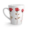 Pressed Red Rose Latte Mug, floral latte mug, Cappuccino Mug.