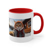 Selfie Cat at the ski resort Mug, coffee mug, Tea mug.