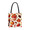 Strawberry Pattern tote bag, Shopping Bag, Grocery Bag, Library Bag. Three Sizes to Choose From.
