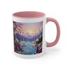 3D Embroidered Winter Landscape Mug, Coffee Mug, Tea Mug. 3D Landscape Mug.