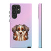 Australian Shepherd Sad Face Tough Phone Case For Samsung. Samsung Case. Dog Lover Phone Case. Compatible with many of Samsung Models. Please See our Samsung model selection list.