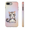 American Shorthair Cat Giving Heart Tough iPhone Case. Cat Lover Phone Case. Compatible with many of iPhone Models. Please See our iPhone model selection list.