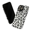 Leopard Heart Print Black and White Tough iPhone Case, Compatible with many of iPhone Models. Please See our iPhone model selection list.