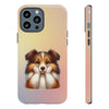 Shetland Sheepdog, Sheltie Sad Face Tough iPhone Case. Dog Lover Phone Case. Compatible with many of iPhone Models. Please See our iPhone model selection list.