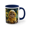 Cute little kitten wearing raincoat, coffee mug, Tea mug.
