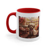 Cute Dog sitting on the porch coffee mug.