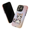 American Shorthair Cat Giving Heart Tough iPhone Case. Cat Lover Phone Case. Compatible with many of iPhone Models. Please See our iPhone model selection list.