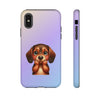 Dachshund Sad Face Tough iPhone Case. Dog Lover Phone Case. Compatible with many of iPhone Models. Please See our iPhone model selection list.
