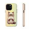 Balinese Cat Giving Heart Tough iPhone Case. Cat Lover Phone Case. Compatible with many of iPhone Models. Please See our iPhone model selection list.