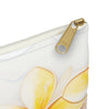 Plumeria flower cosmetic bag, accessory pouch.