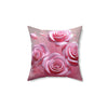 3D Glitter Pink Rose Throw Pillow.
