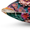 Quill Flowers Throw Pillow.