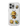Cute Bee Stickers Clear Case, Flexi iPhone Cases. Soft iPhone case. Compatible with many of iPhone Models. Please See our iPhone model selection list.
