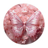 Pink Butterfly Round Mouse Pad.