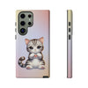 American Shorthair Cat Giving Heart Tough Phone Case For Samsung. Samsung Case. Compatible with many of Samsung Models. Please See our Samsung model selection list.