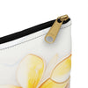 Plumeria flower cosmetic bag, accessory pouch.