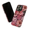 Pink Floral Embroidery Tough iPhone Case. Compatible with many of iPhone Models. Please See our iPhone model selection list.