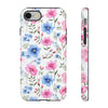Blue and Pink Floral Tough iPhone Case, Compatible with many of iPhone Models. Please See our iPhone model selection list.
