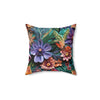 Quill Flowers Throw Pillow.
