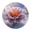 Flower Bloom in the Snow Round Mouse Pad.