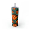 3D Inflated Basketball Tumbler. Come with Straw, 20oz. Stainless Steel. Double Wall Insulation.