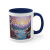 3D Embroidered Winter Landscape Mug, Coffee Mug, Tea Mug. 3D Landscape Mug.