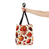 Strawberry Pattern tote bag, Shopping Bag, Grocery Bag, Library Bag. Three Sizes to Choose From.