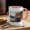 Selfie Cat at the ski resort Mug, coffee mug, Tea mug.