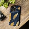 Gold Teal Feathers Tough iPhone Case, Compatible with many of iPhone Models. Please See our iPhone model selection list.