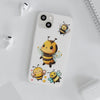 Cute Bee Stickers Clear Case, Flexi iPhone Cases. Soft iPhone case. Compatible with many of iPhone Models. Please See our iPhone model selection list.