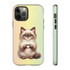 Balinese Cat Giving Heart Tough iPhone Case. Cat Lover Phone Case. Compatible with many of iPhone Models. Please See our iPhone model selection list.