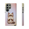 Balinese Cat Giving Heart Tough Phone Case For Samsung. Samsung Case. Compatible with many of Samsung Models. Please See our Samsung model selection list.