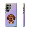 Dachshund Sad Face Tough Phone Case For Samsung. Samsung Case. Dog Lover Phone Case. Compatible with many of Samsung Models. Please See our Samsung model selection list.