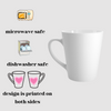 Pressed Yellow Rose Latte Mug, floral latte mug, Cappuccino Mug.
