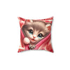 3D Zipper Kitten Throw Pillow.