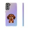 Dachshund Sad Face Tough Phone Case For Samsung. Samsung Case. Dog Lover Phone Case. Compatible with many of Samsung Models. Please See our Samsung model selection list.