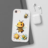 Cute Bee Stickers Clear Case, Flexi iPhone Cases. Soft iPhone case. Compatible with many of iPhone Models. Please See our iPhone model selection list.