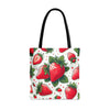 Strawberry Pattern tote bag, Shopping Bag, Grocery Bag, Library Bag. Three Sizes to Choose From.