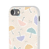 Cute Pastel Umbrellas Pattern Flexi iPhone Cases. Soft iPhone case. Compatible with many of iPhone Models. Please See our iPhone model selection list.