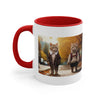 Cats are waiting for school bus Mug, coffee mug, Tea mug.