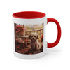 Cute Dog sitting on the porch coffee mug.